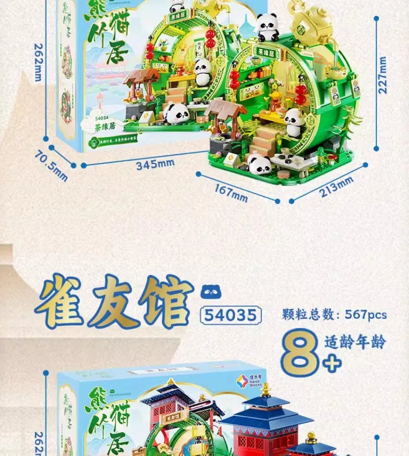 Panda Bamboo House Building Blocks Micro Block Set