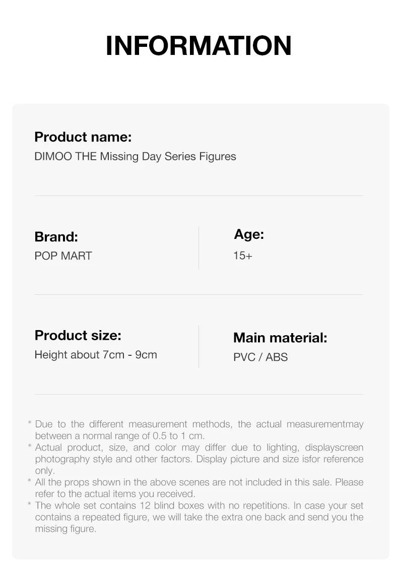 POP MART DIMOO The Missing Day Series Blind Box Figures