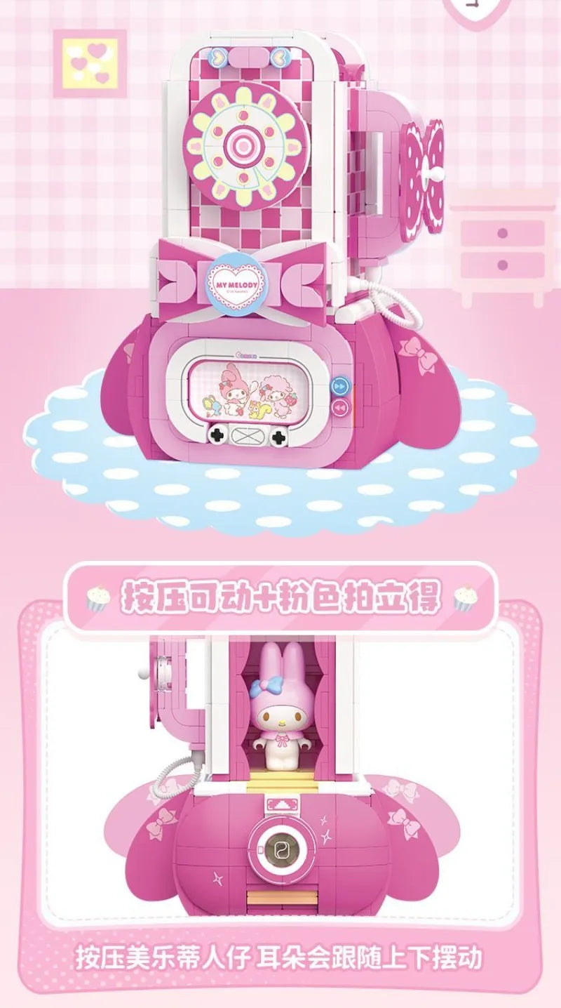 TOPTOY Sanrio Kuromi & My Melody Powder Dream Home Micro Building Blocks