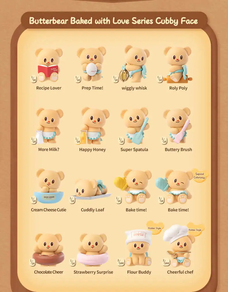 FUNISM Butterbear Baked with Love Cubby Face Blind Box Figures
