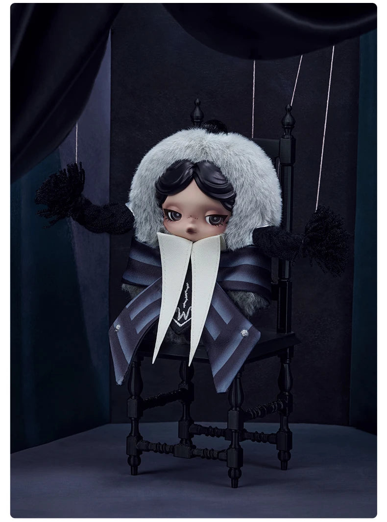 POP MART SKULLPANDA × Wednesday Plush – Nevermore Academy Uniform Edition