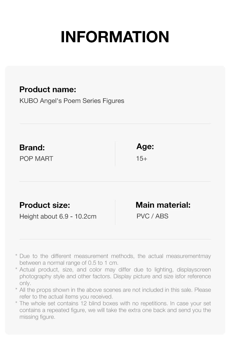 POP MART KUBO Angel’s Poem Series Blind Box Figures