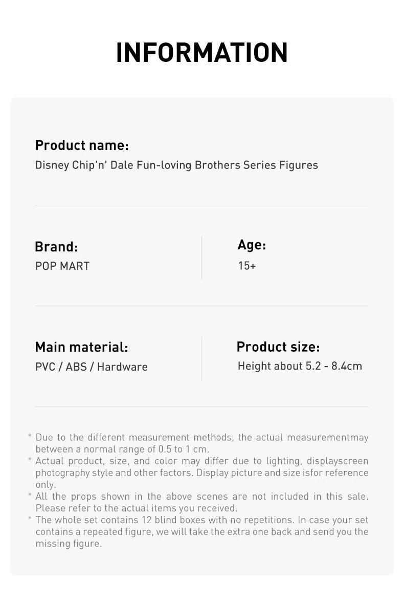 POP MART Disney Chip ’n’ Dale Fun-Loving Brothers Blind Box Figures