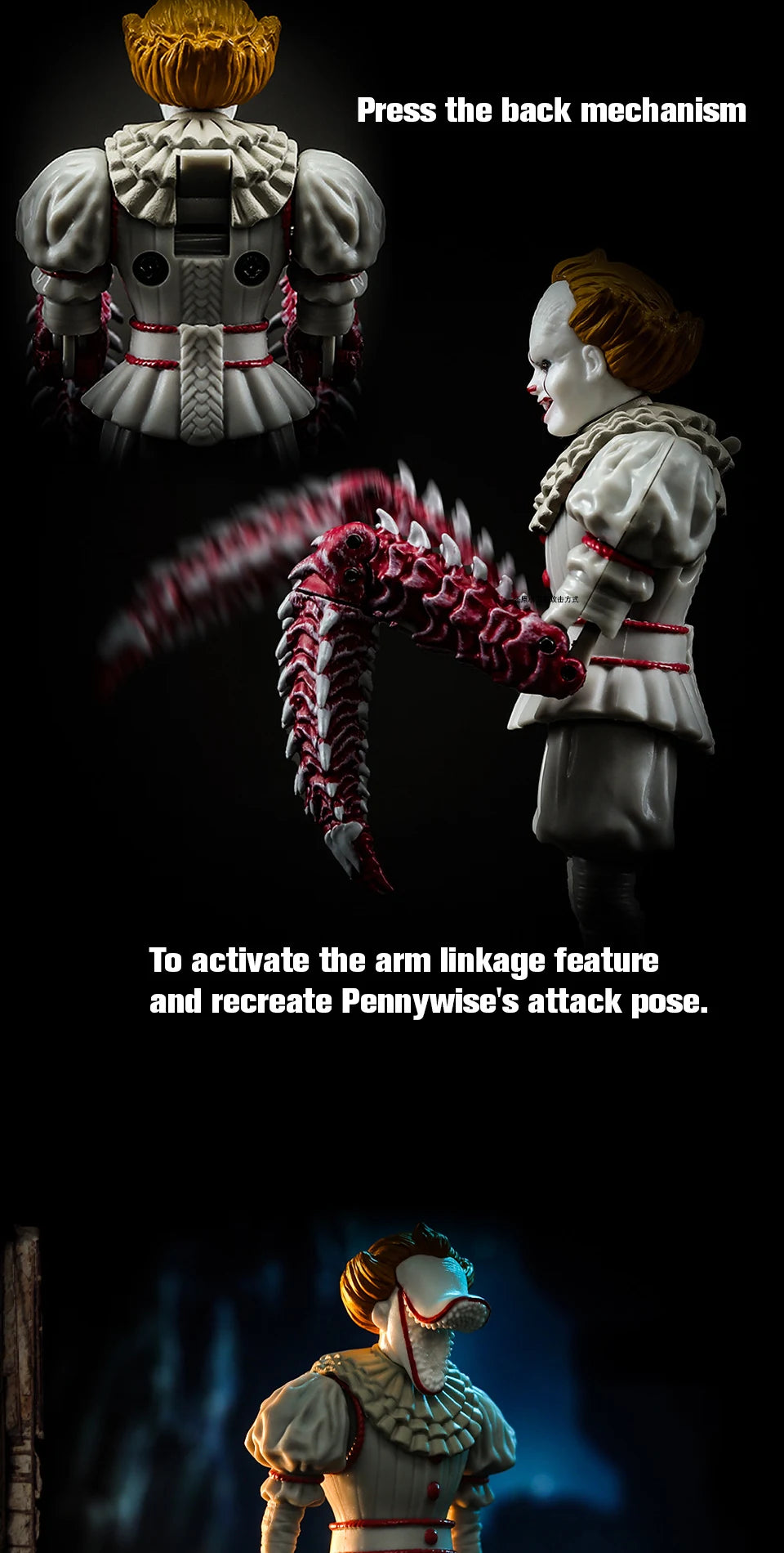 52TOYS Action Figure Dance of Lightning IT-Pennywise, Action Figure Toys, 3.75inch Adjustable Figure Anime Toys Adult Boys Child