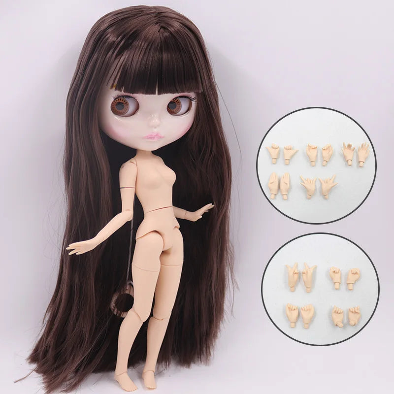 ICY DBS Blyth Doll Carved Lips Face White Skin Joint Body 1/6 BJD image 45