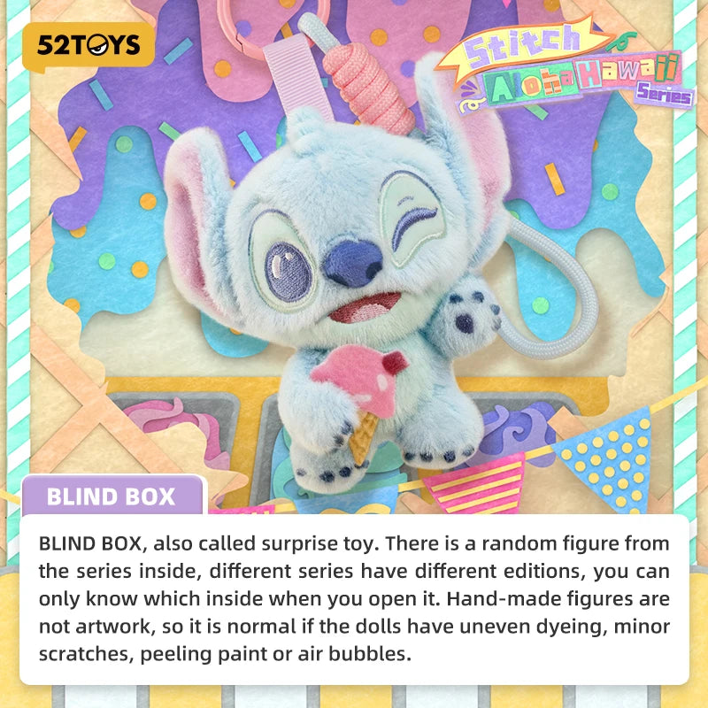52TOYS Disney Stitch Aloha Hawaii Plush Phone Strap Blind Box