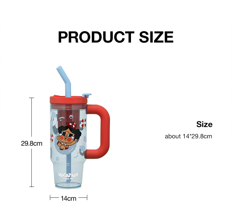 POP MART CRYBABY Vacation Mode On Straw Cup