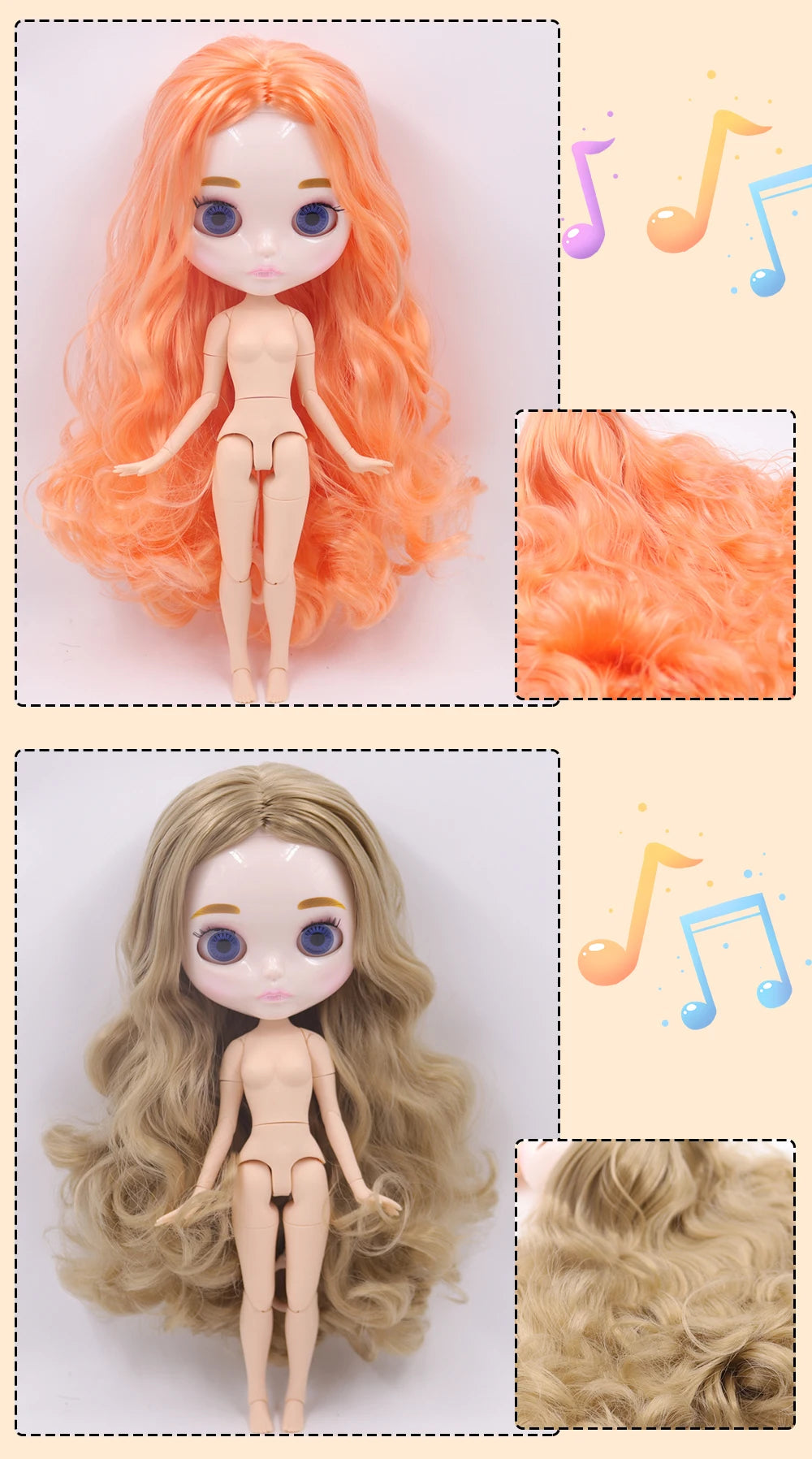 ICY DBS Blyth Doll Carved Lips Face White Skin Joint Body 1/6 BJD image 13