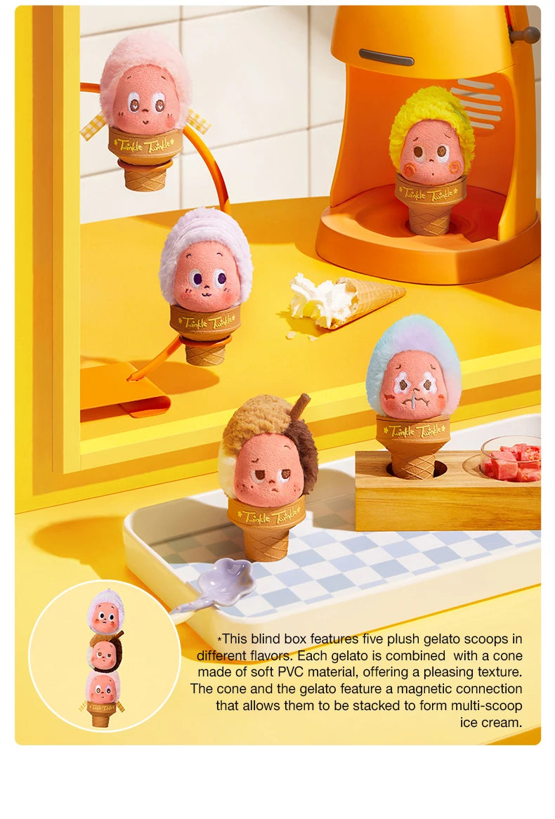 POP MART MOON GELATO Ice Cream Plush Pendant Blind image 13
