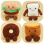 Kawaii Bakery Plush Set – Hamburger, Egg Tart, Toast, Bagel & Dorayaki Plushies