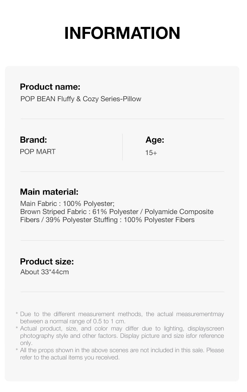POP MART POP BEAN Fluffy and Cozy Series Pillow (LIMITED STOCK)