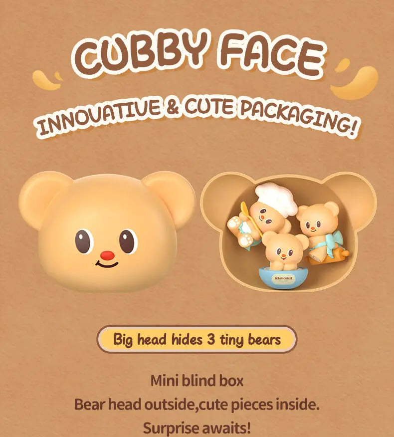 FUNISM Butterbear Baked with Love Cubby Face Blind Box Figures