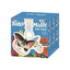 Box packaging of Baby Molly and Baby Tabby with cartoon cat design on a blue background