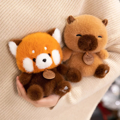 Cute Sitting Animals Plush – Red Panda, Fox, Sloth, Cat, Capybara & Pig