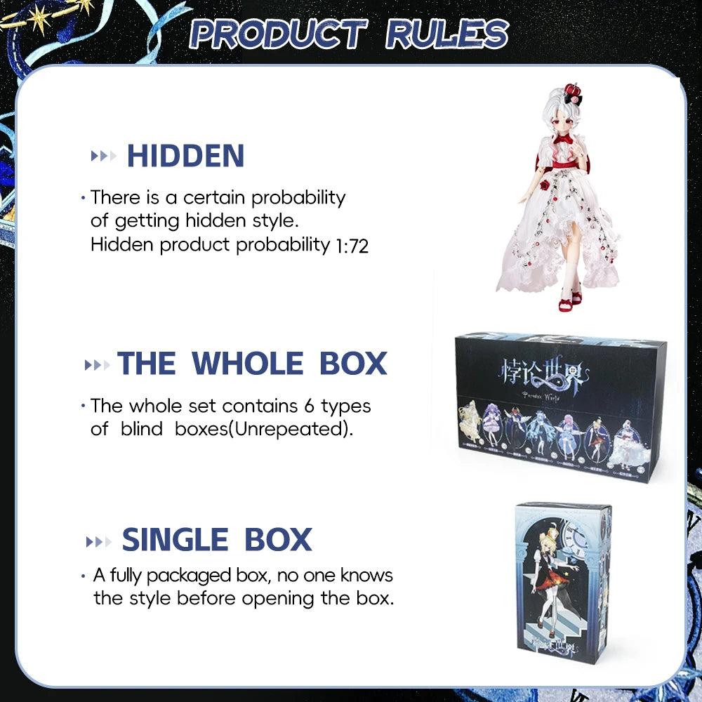 Paradox World 1/8 BJD Blind Box Movable Joint Doll Anime Toy Cartoon image 18