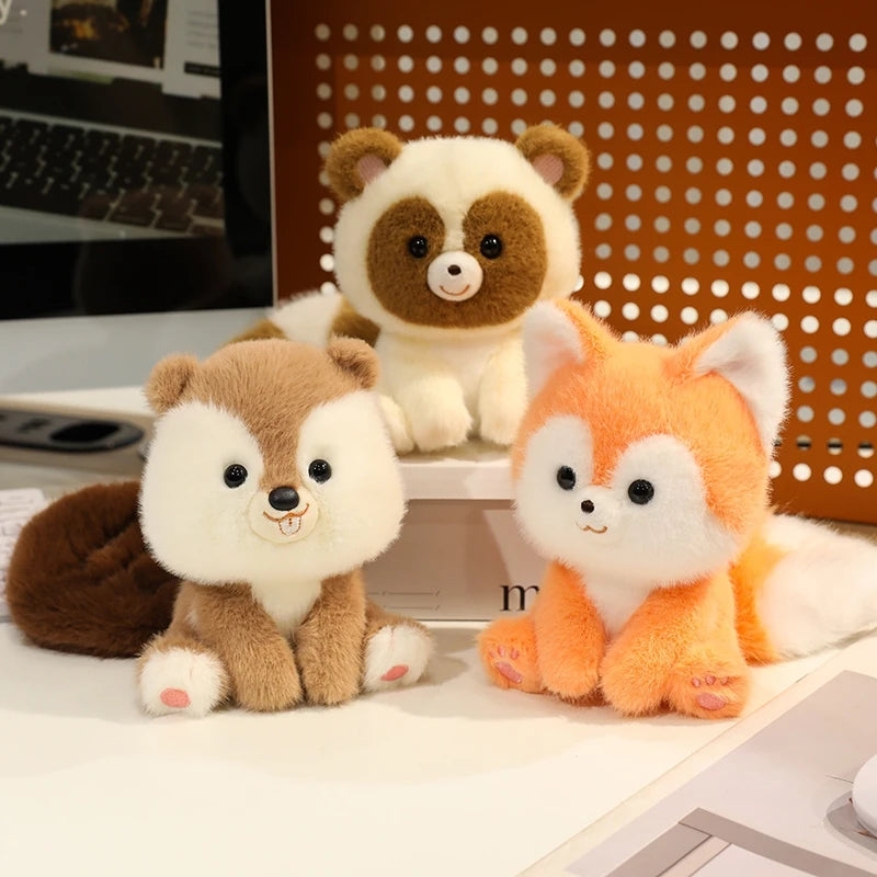 Cute Sitting Animals Plush – Red Panda, Fox, Sloth, Cat, Capybara & Pig