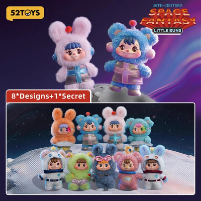52TOYS Blind Box LITTLE BUNS 20th-Century Space Fantasy Series Plush packaging view