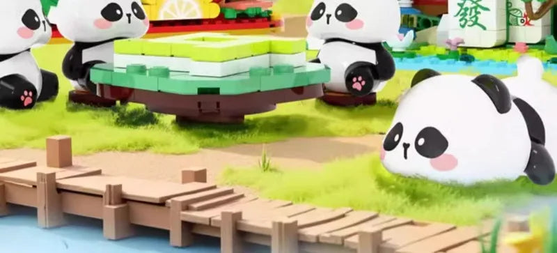 Panda Bamboo House Building Blocks Micro Block Set