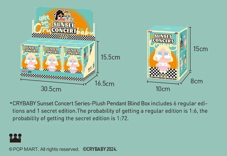 POP MART CRYBABY Sunset Concert Series Plush Pendant Blind Box