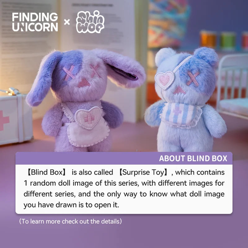ShinWoo x Finding Unicorn Ragbear Clinic Series Plush Blind Box – Collectible Mystery Bears