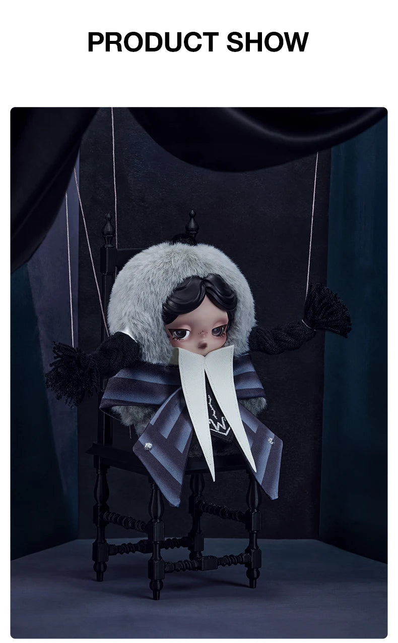 POP MART SKULLPANDA × Wednesday Plush – Nevermore Academy Uniform Edition