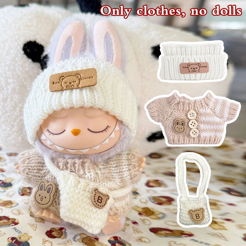 Labubu 17cm Doll Clothes Outfit Set | V1 V2 V3 Sitting Accessories & Designer Clothing