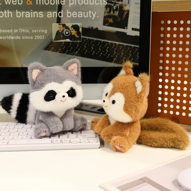 Cute Sitting Animals Plush – Red Panda, Fox, Sloth, Cat, Capybara & Pig