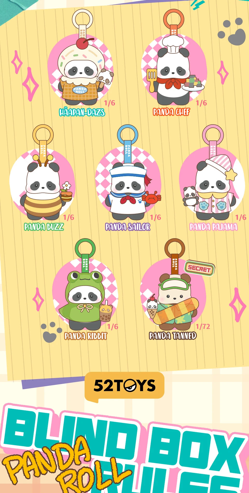 52TOYS Panda Roll Happy Weekend Series Blind Box Plush Collectible