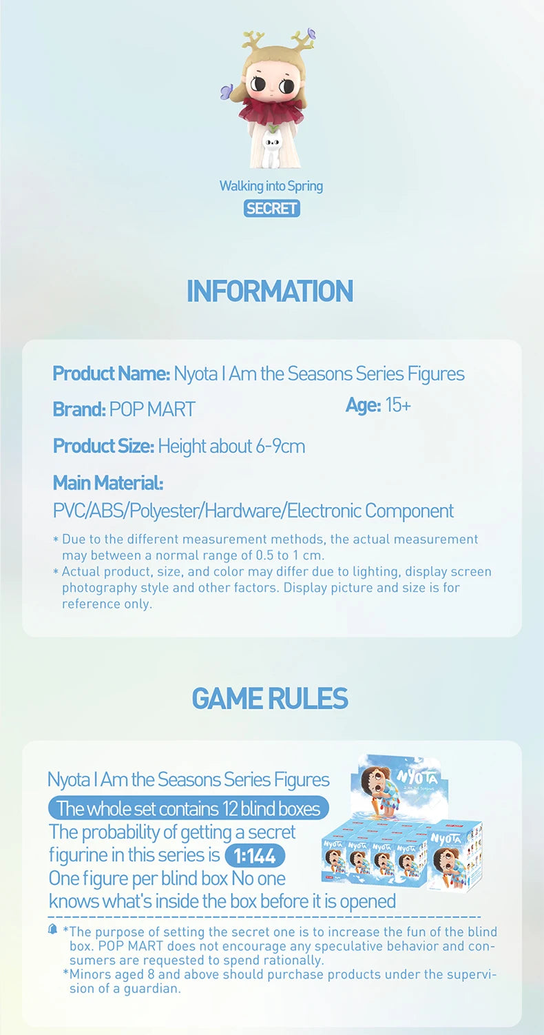 POP MART Nyota I Am the Seasons Series Blind Box Figures