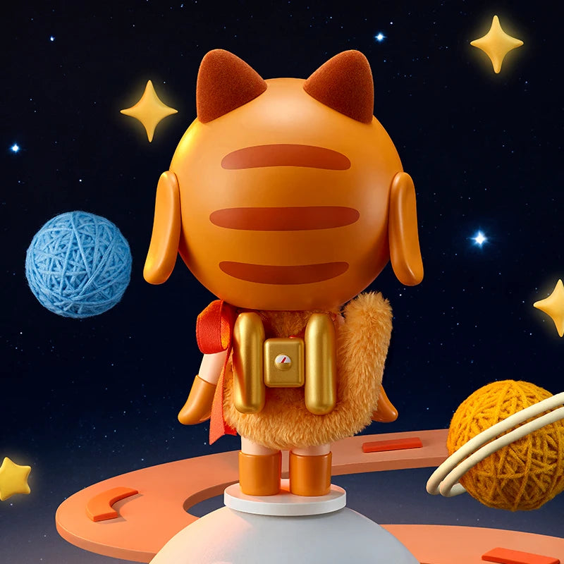 POP MART Crybaby Space Cat Figurine – Orange