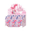 Fruit Milk Series packaging with a pink character and striped design on a white background