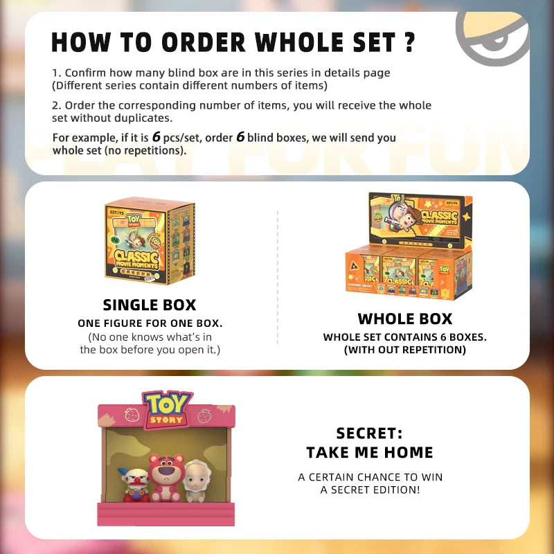 52TOYS Blind Box Toy Story Classic Movie Moments display view