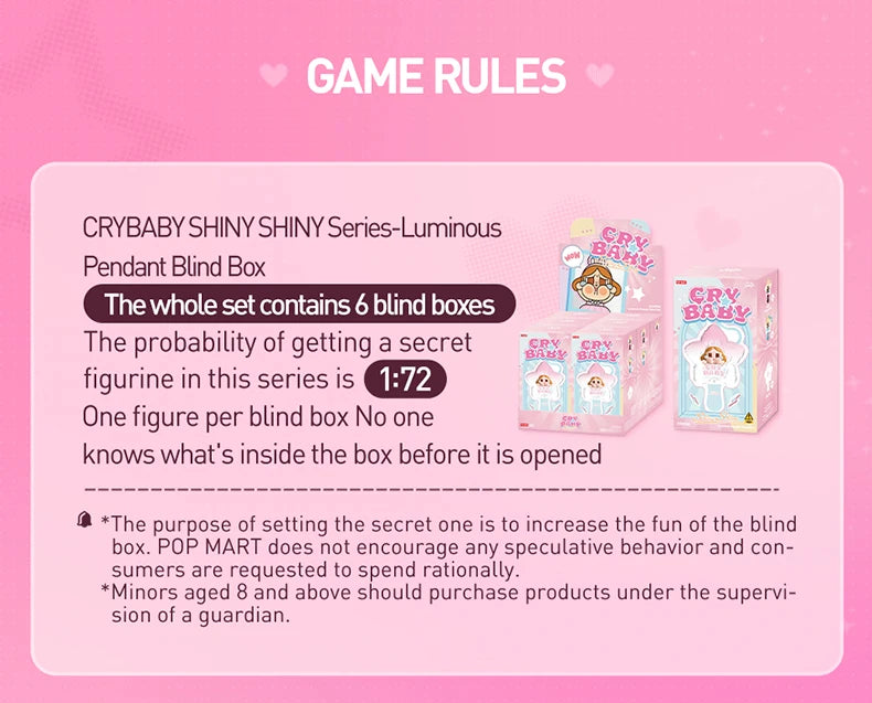 POP MART CRYBABY Shiny Shiny Series Luminous Pendant Blind Box