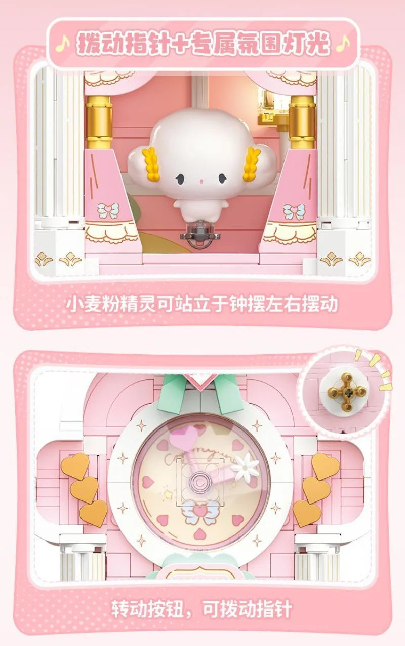 TOPTOY Sanrio Kuromi & My Melody Powder Dream Home Micro Building Blocks