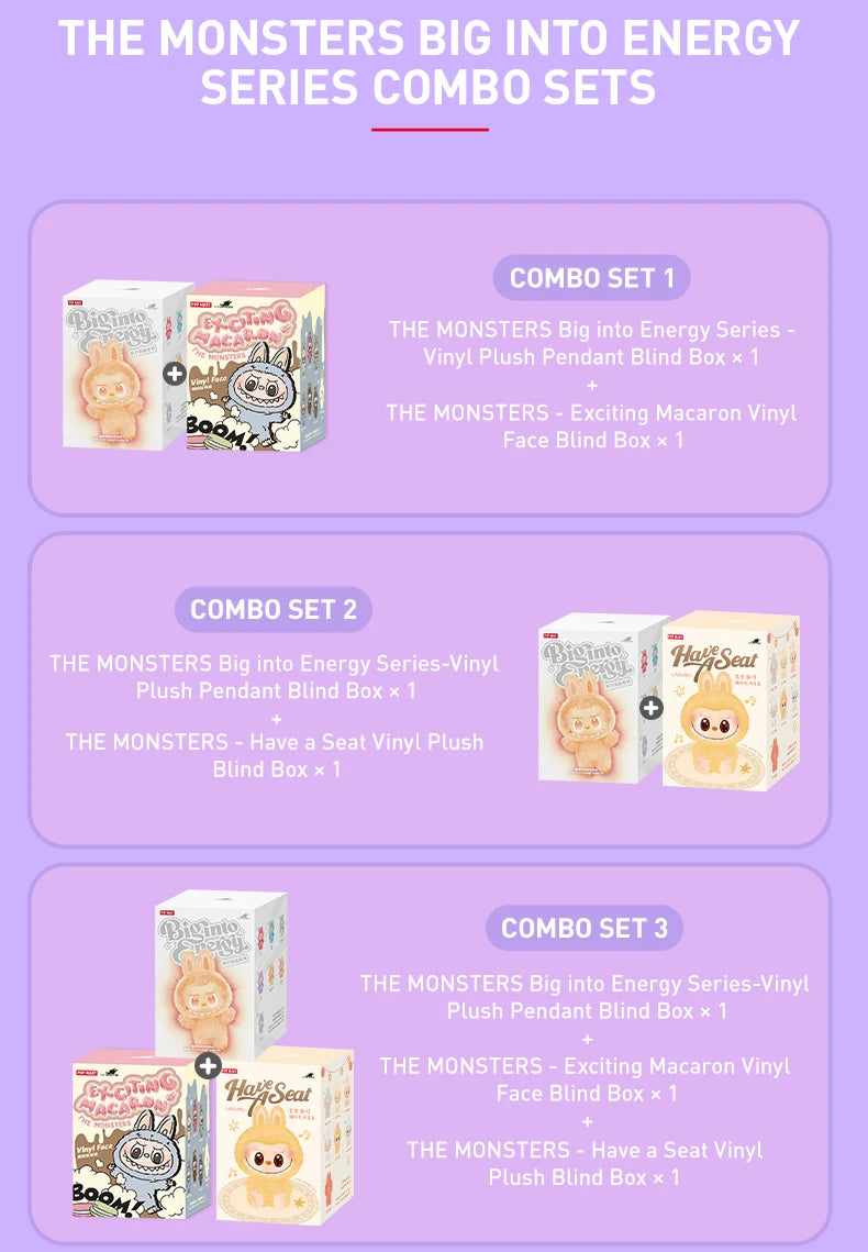 POP MART THE MONSTERS Combo Set 4 Big into Energy Pendant & Playing Games Blind Box