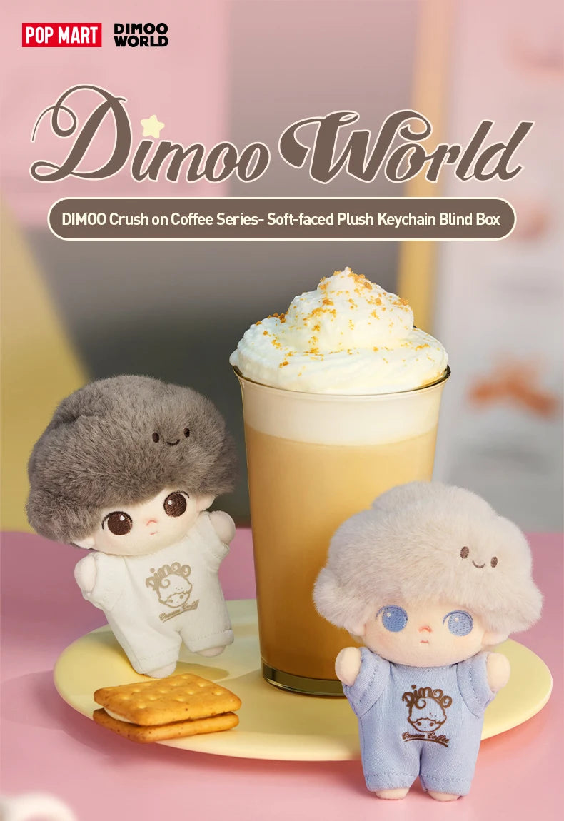 POP MART DIMOO Crush on Coffee Series Soft-faced Plush Keychain Blind Box