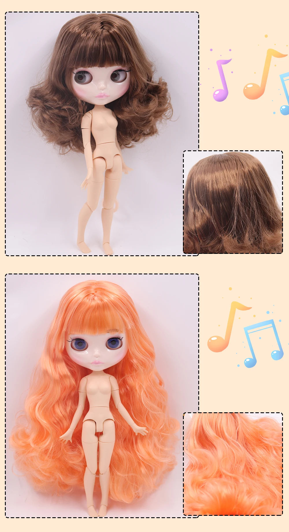ICY DBS Blyth Doll Carved Lips Face White Skin Joint Body 1/6 BJD image 17