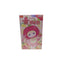 Children's book with a pink cover featuring a cartoon character on a white background