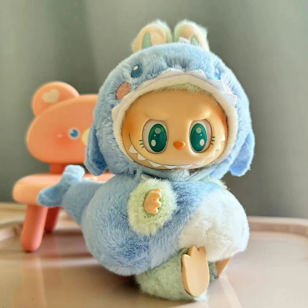 Labubu 17cm Plush Doll Clothes Outfit | K-Pop Inspired Overalls & Party Accessories (Clothing Only)