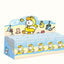 Cartoon character packaging with a beach theme on a white background
