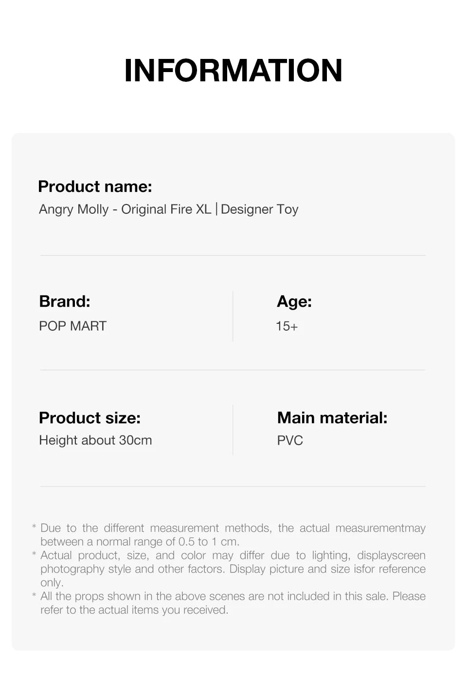 POP MART Angry Molly Original Fire XL Figure