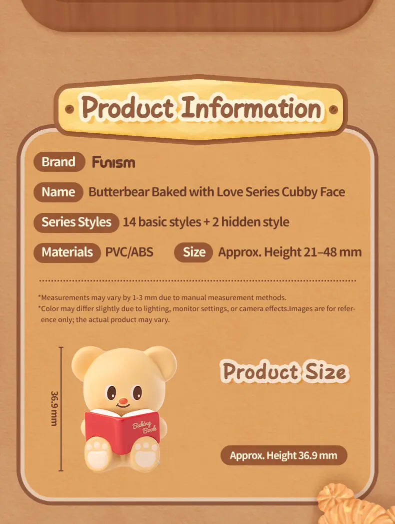 FUNISM Butterbear Baked with Love Cubby Face Blind Box Figures