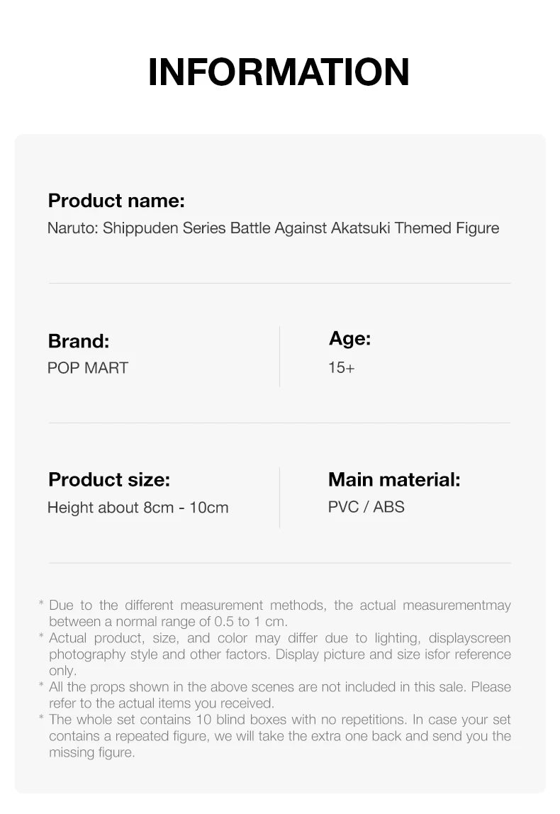 POP MART Naruto: Shippuden Battle Against Akatsuki Blind Box - LIMITED STOCK