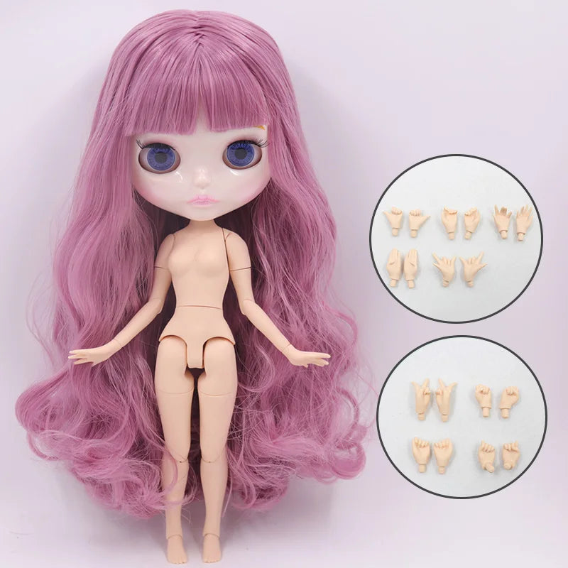 ICY DBS Blyth Doll Carved Lips Face White Skin Joint Body 1/6 BJD image 47