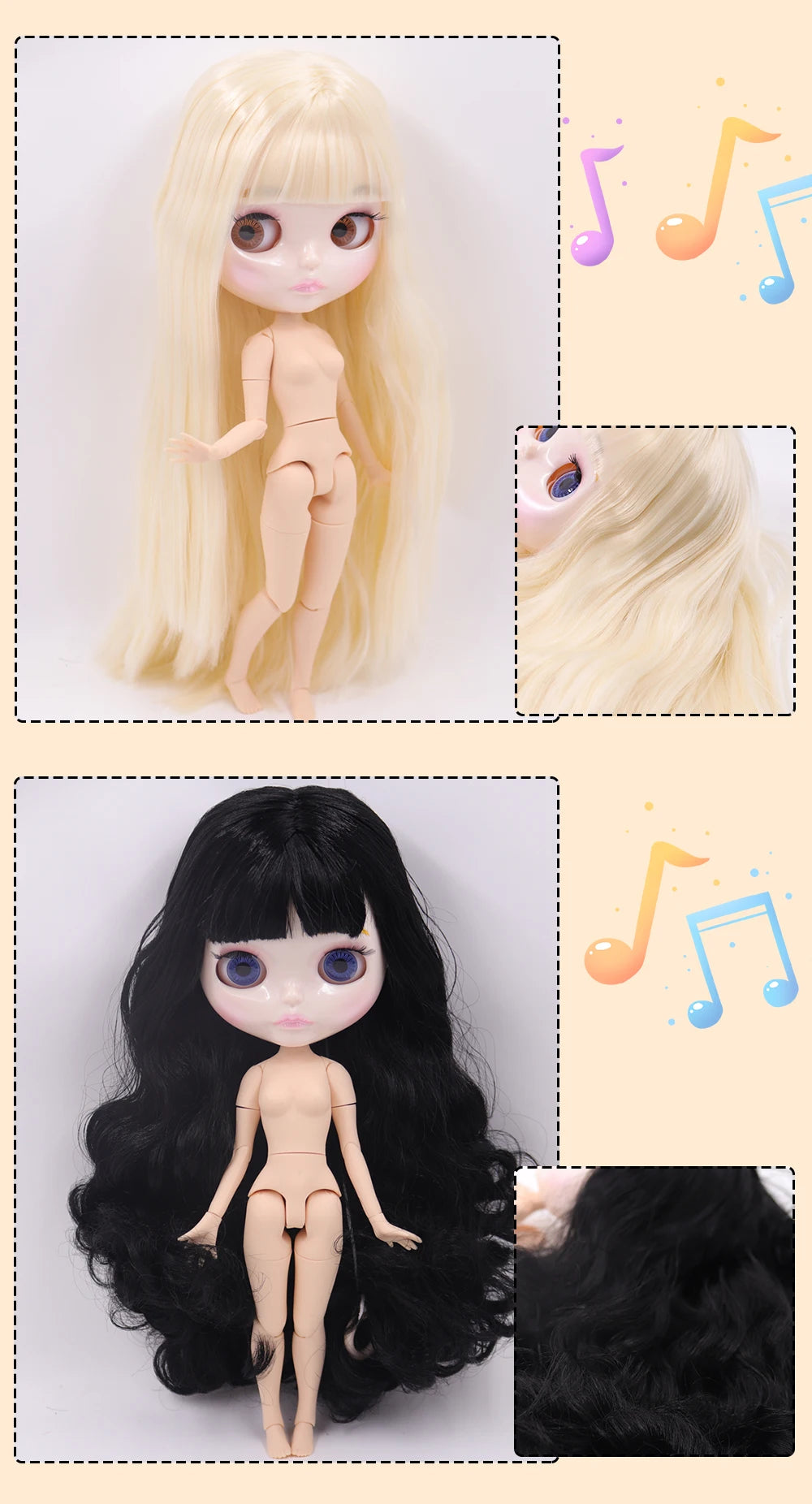 ICY DBS Blyth Doll Carved Lips Face White Skin Joint Body 1/6 BJD image 15