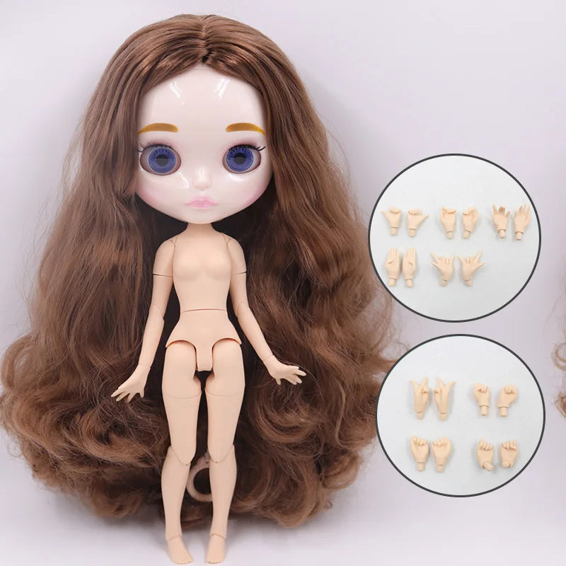 ICY DBS Blyth Doll Carved Lips Face White Skin Joint Body 1/6 BJD image 49