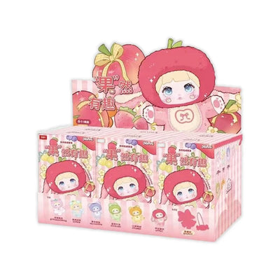 Cartoon character packaging with a pink background