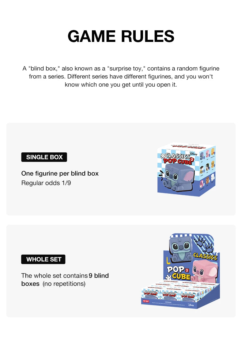 POP MART Disney Classics POP CUBE-3 Series Blind Box Figures