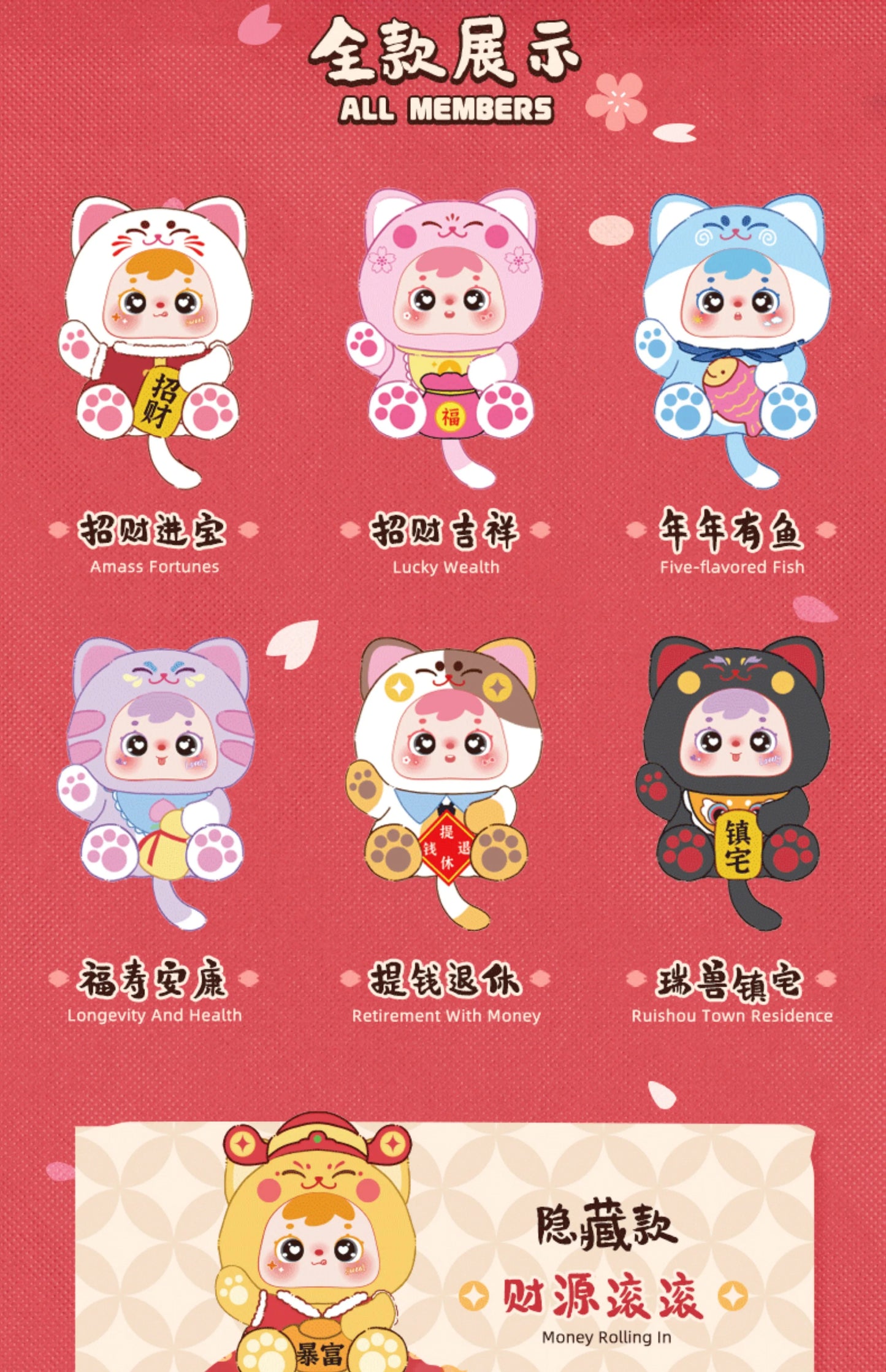 Samuel Meow Lucky Cat Series Blind Box Plush Collectibles
