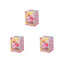 Three pink boxes with a cartoon character on a white background
